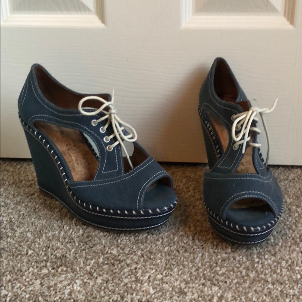Denim Wedges